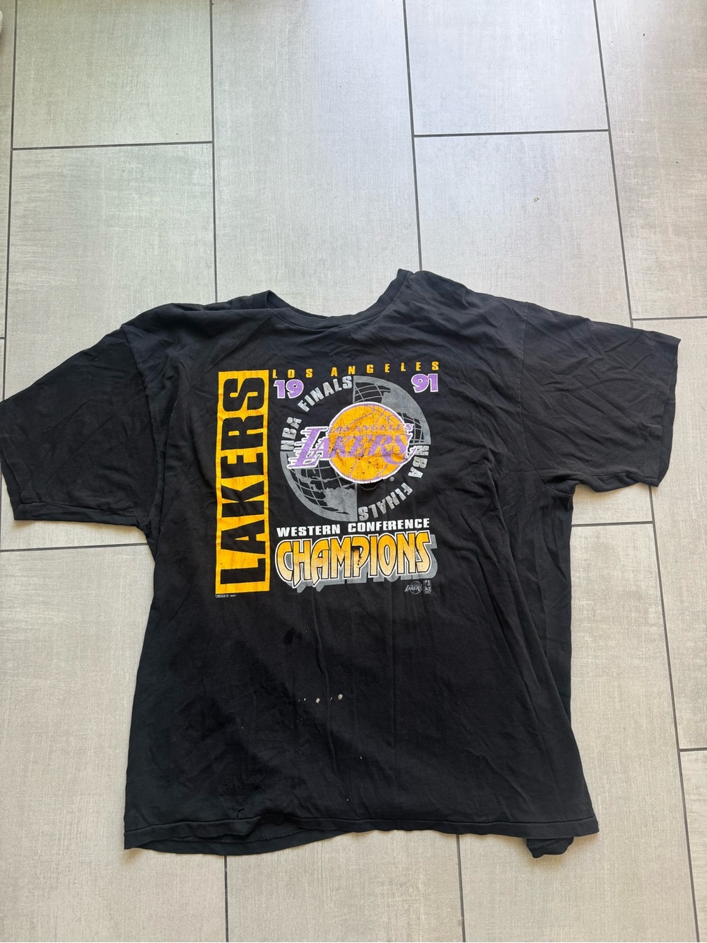 Vintage Lakers 1991 XL Western Conference Champions T-Shirt